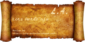 Lotz Antónia névjegykártya